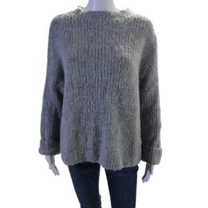 Suncoo Women's Mock Neck Long Sleeves Pullover Sweater Gray Size M